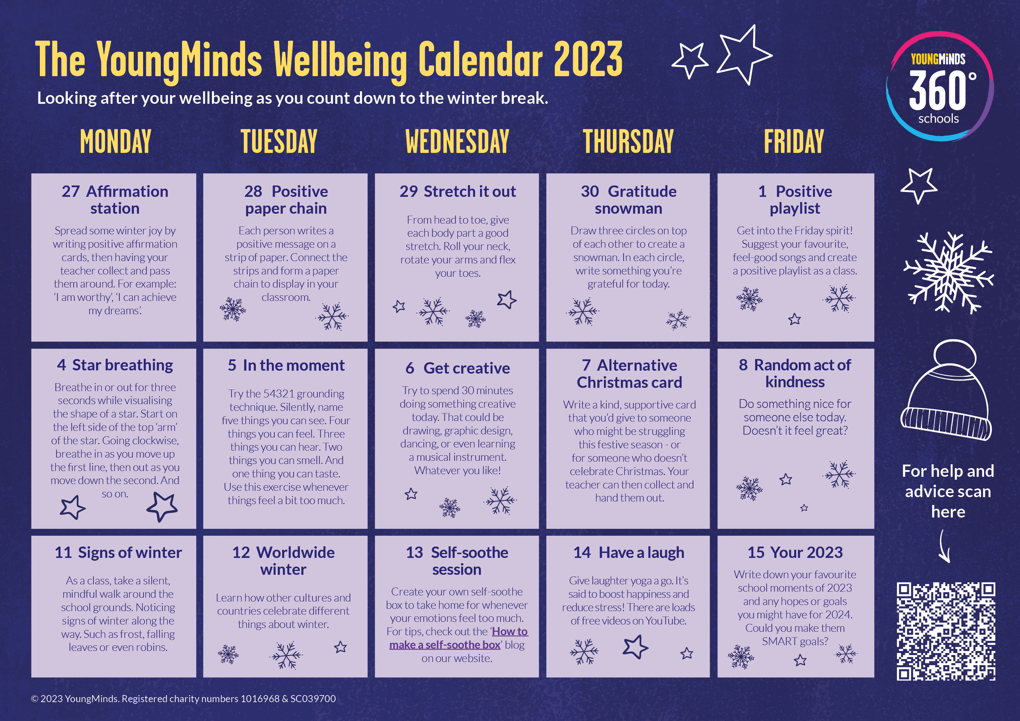 Young Minds Wellbeing Advent Calendar